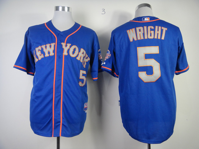 Men New York Mets #5 Wright Blue MLB Jerseys->new york mets->MLB Jersey